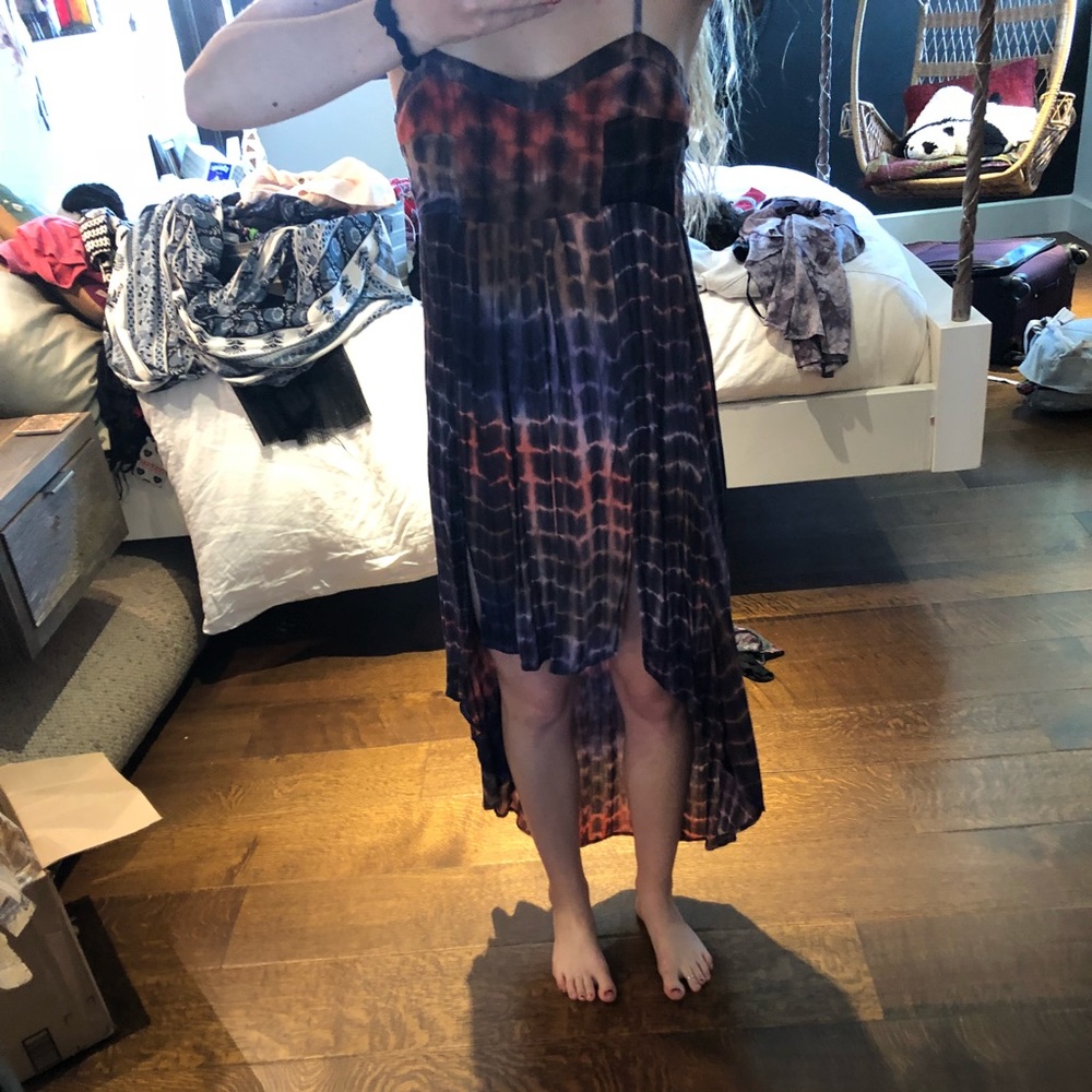 Lf tie die high low dress